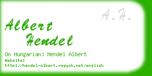 albert hendel business card